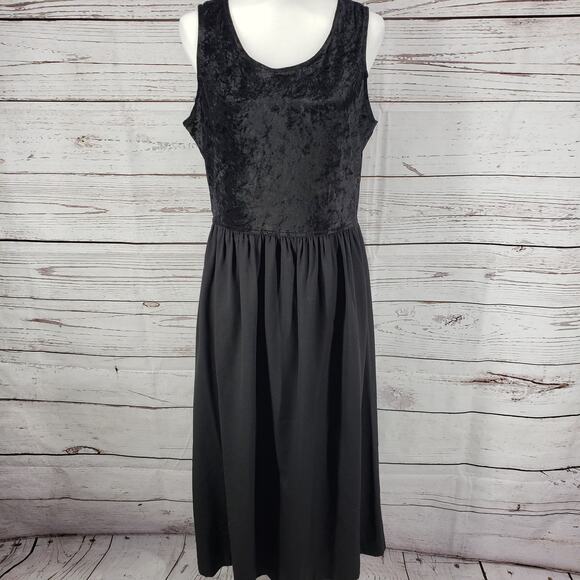 Dana Scott Vintage Black Velvet Dress Jacket Set Size 13/14 - Picture 4 of 12